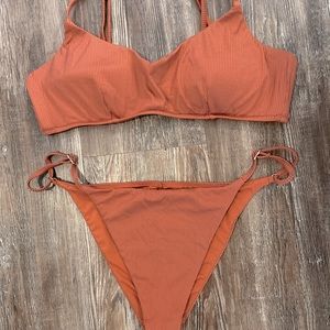 VS reposhed ribbed bronzed bikini.